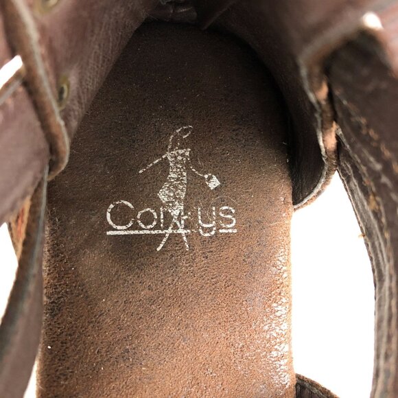 Corkys Women's Size 8 Terrance Brown Faux Suede Open Toe Back Zip Sandals - Picture 15 of 15